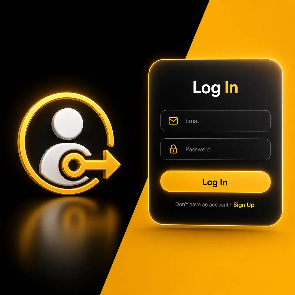 Crown Coins Casino login screen showing email and password fields to access account dashboard